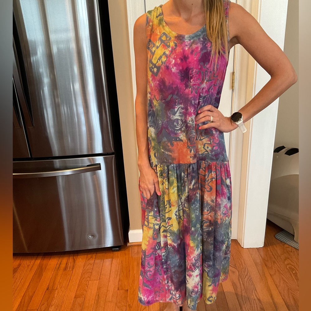 Colorful Drop Waist Dress